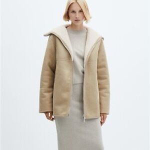 Mango Tan Shearling Jacket